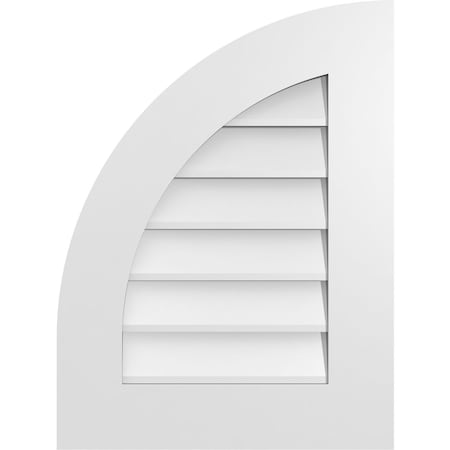 Ekena Millwork Quarter Round Top Left Surface Mount PVC Gable Vent w/ 3-1/2"W x 1"P Standard Frame, 18"W x 24"H GVPQL18X2401SN
